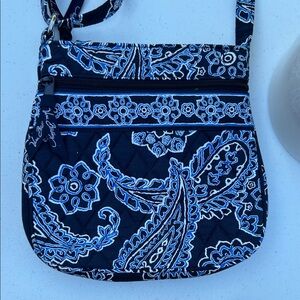 Vera Bradley Navy and White Paisley Crossbody Bag